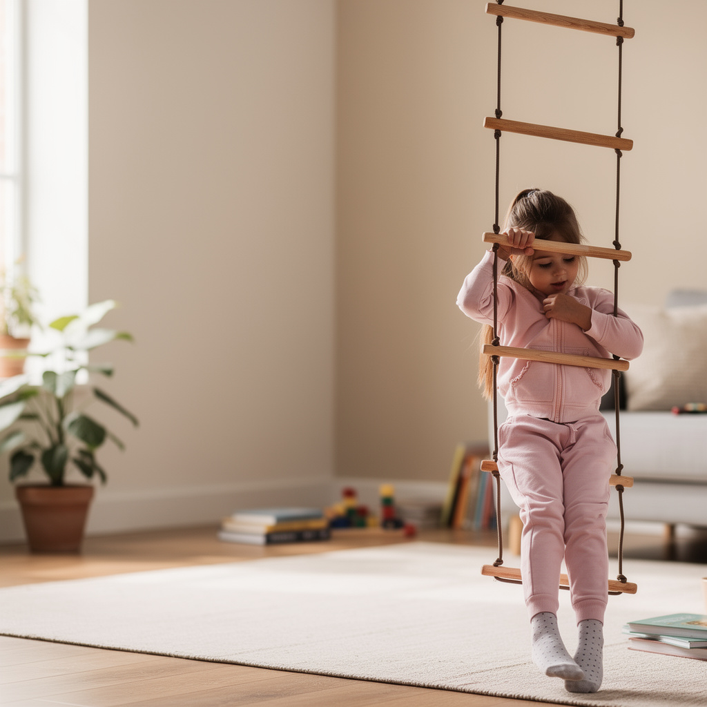Premium Quality Indoor Montessori-Inspired Climbing Frame With Rope and Ladder Activities