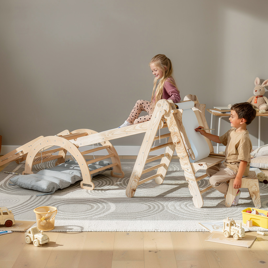 Timber crafted Six in One Montessori Climbing Frame System
