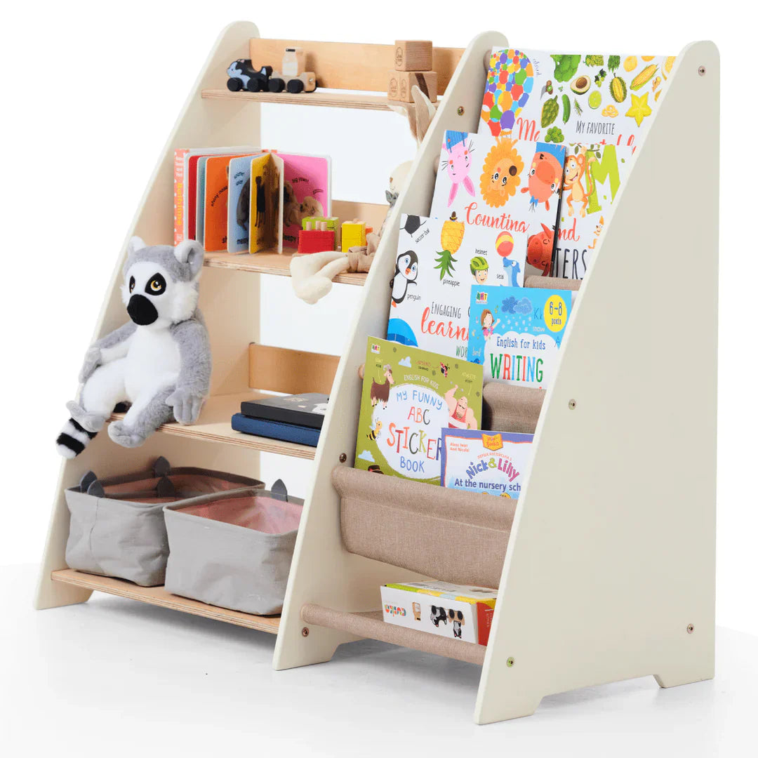 Montessori Two-In-One Book And Toy Storage Shelf