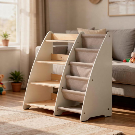 Montessori Two-In-One Book And Toy Storage Shelf