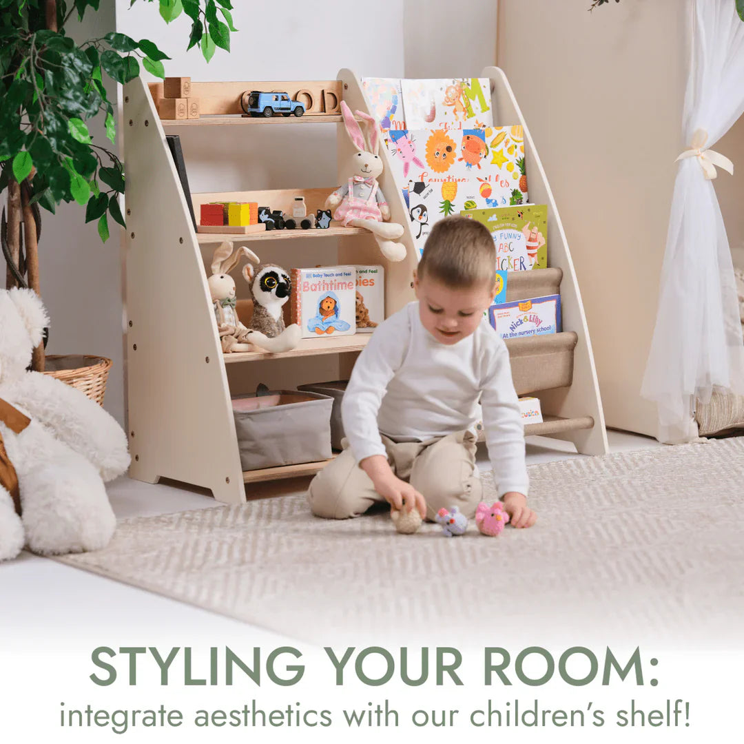 Montessori Two-In-One Book And Toy Storage Shelf