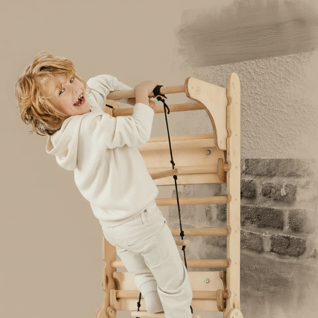 Timber crafted Five in One Montessori Climbing Frame System