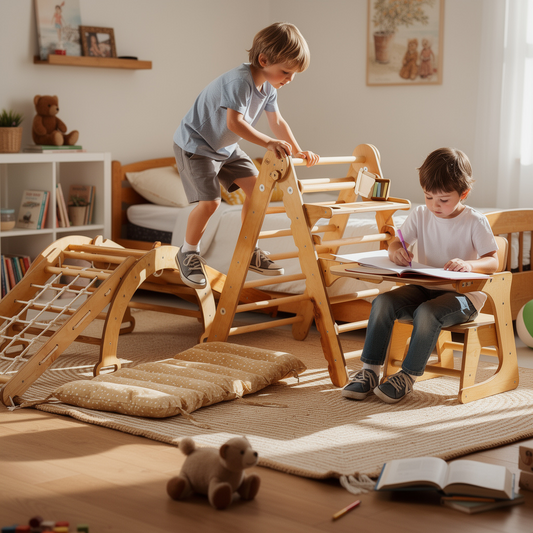 Timber crafted Six in One Montessori Climbing Frame System