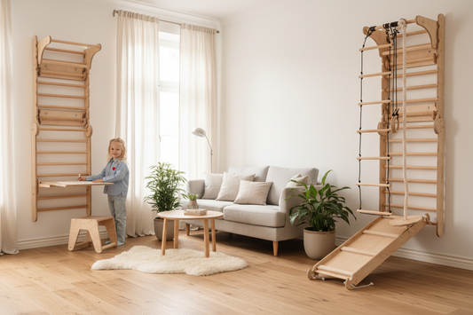Timber crafted Five in One Montessori Climbing Frame System