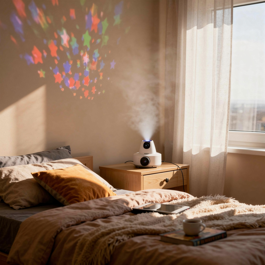 Rotating Moon and Sky LED Projector
